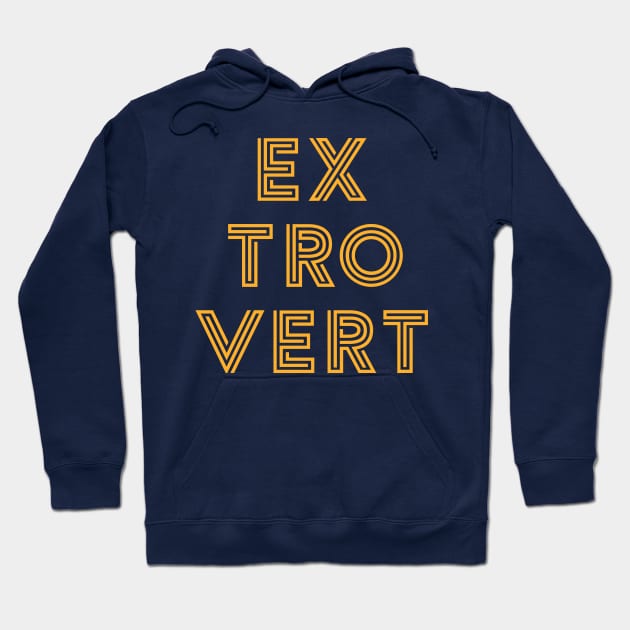 Extrovert - Yellow Print Hoodie by Teeworthy Designs